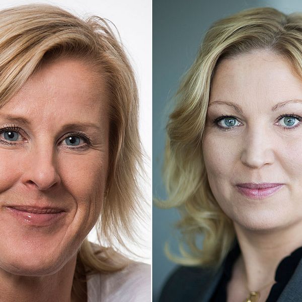Åsa Fahlén, förbundsordförande i Lärarnas Riksförbund, och Johanna Jaara Åstrand, förbundsordförande i Lärarförbundet.