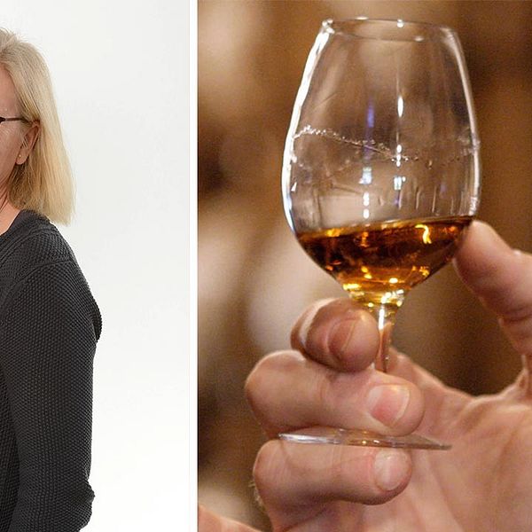 Maria som är kemist och ett whiskyglas