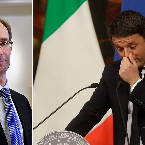 SEB:s chefsekonom Robert Bergqvist (till vänster) menar att marknaden varit väl förberedd för ett nederlag för Italiens premiärminister Matteo Renzi.