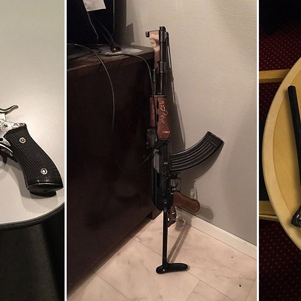 Exempel på beslagtagna vapen.