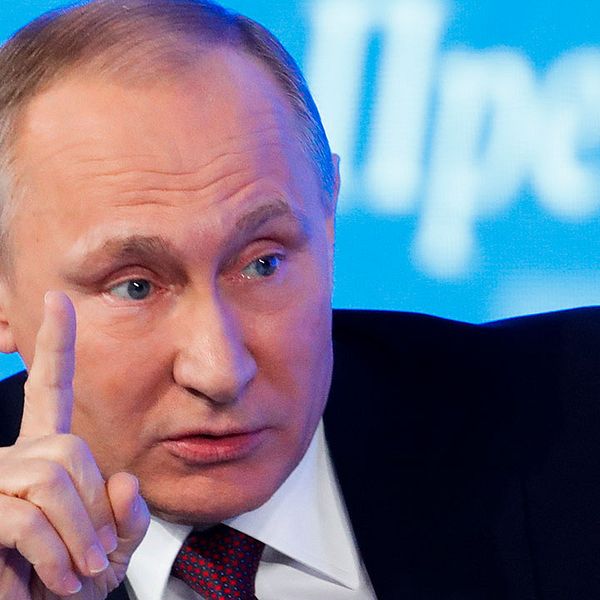 Rysslands president Vladimir Putin håller sin årliga pressträff.