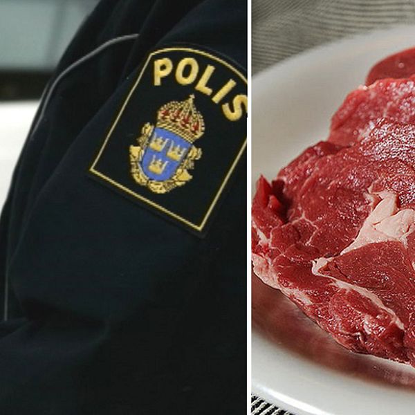 Polisemblem och kött
