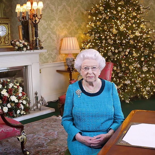 Drottning Elizabeth på en bild från Buckingham Palace 25 december 2016.