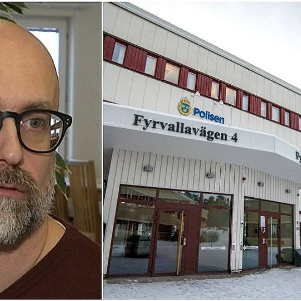 Chefsåklagare Stefan Ekeroth, och en exteriör på polishuset i Östersund