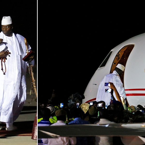 Gamias ex-president Yahya Jammeh lämnade sent på lördagskvällen landet med det flygplan som nu tagit honom till Ekvatorialguinea, där han ska leva i exil.
