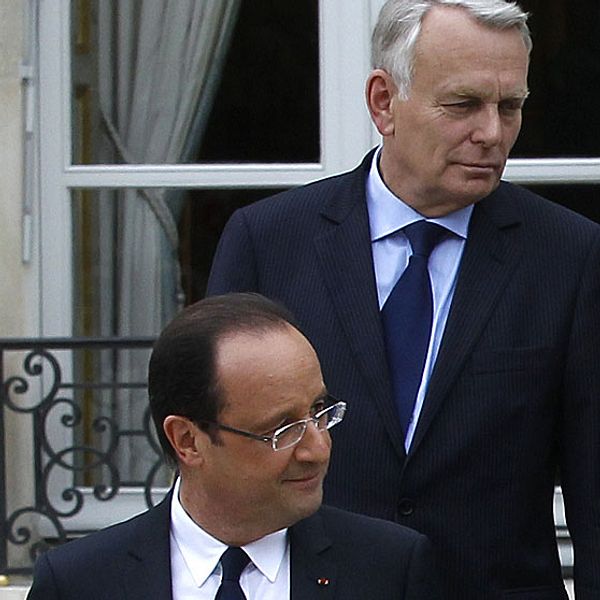 Premiärminister Jean-Marc Ayrault och president François Hollande