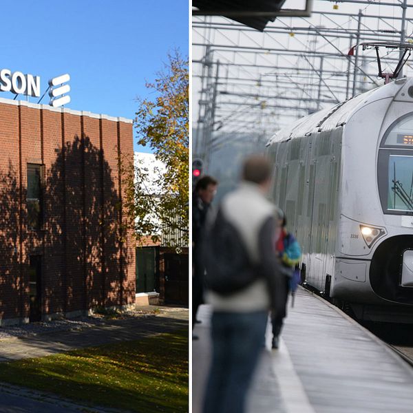 Ericssonfabrik i Kumla och ett tåg som går som på räls.