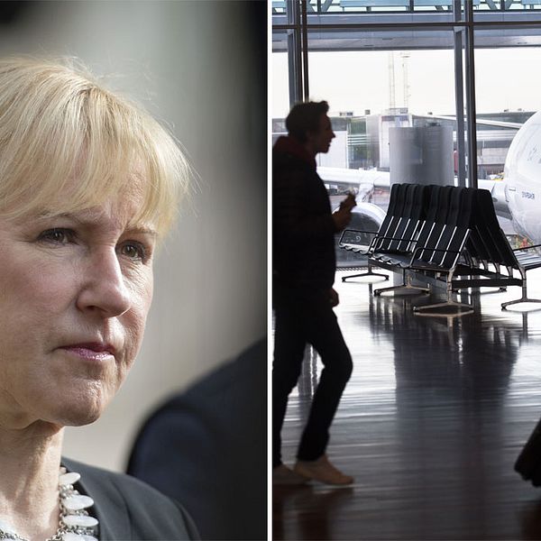 Margot Wallström och bild från Arlanda.