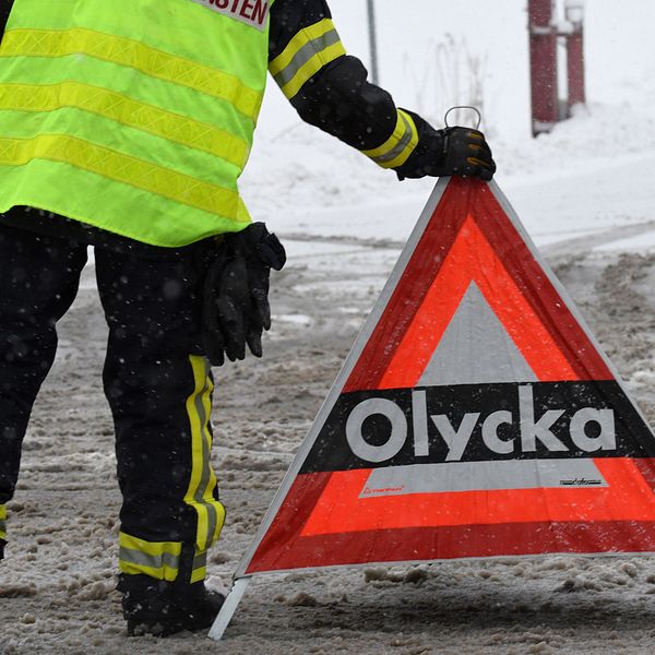 Olyckstriangel med snöoväder