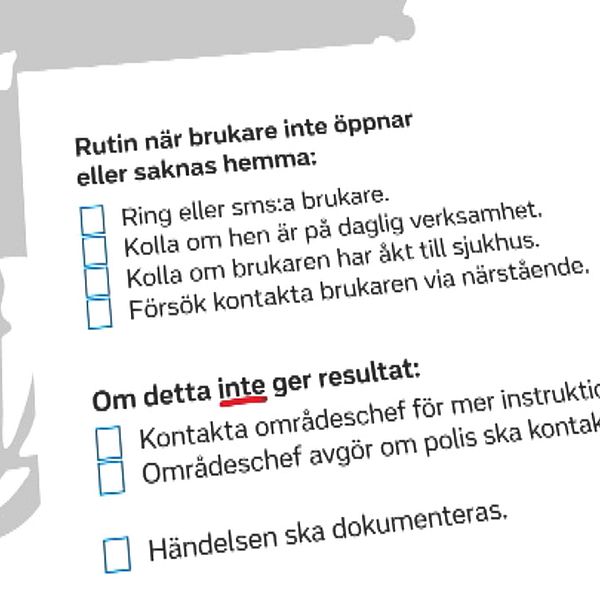 Lista med rutiner.