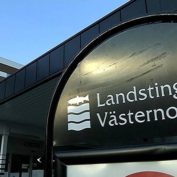 Skylt med texten Landstinget Västernorrland