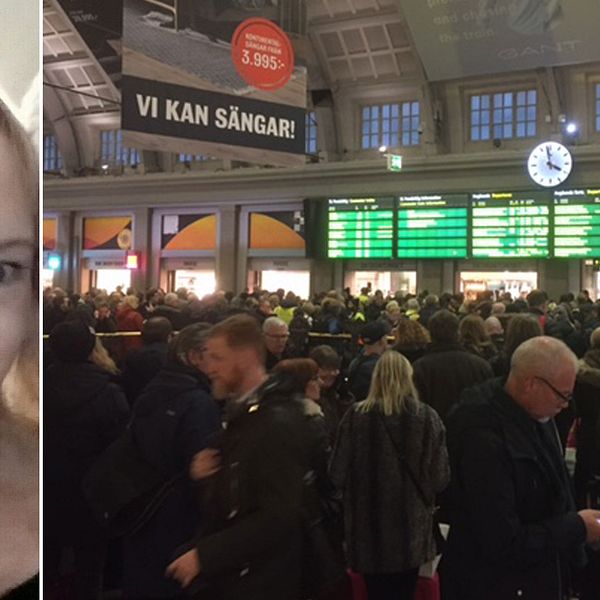 Annelie Holm fastnade på tåget som bombhotades i Södertälje