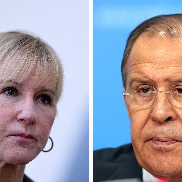 Vänster: Margot Wallström (S). Höger: Rysslands utrikesminister Sergeij Lavrov.