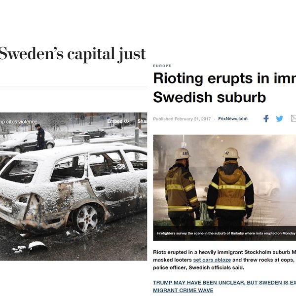 Flera nyhetsjättar i USA toppade sidorna med upploppen i Rinkeby.