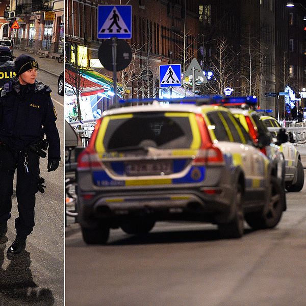 Poliser vid Möllevångstorget i Malmö efter en skjutning utanför en restaurang. Mannen som skottskadades avled senare av sina skador.