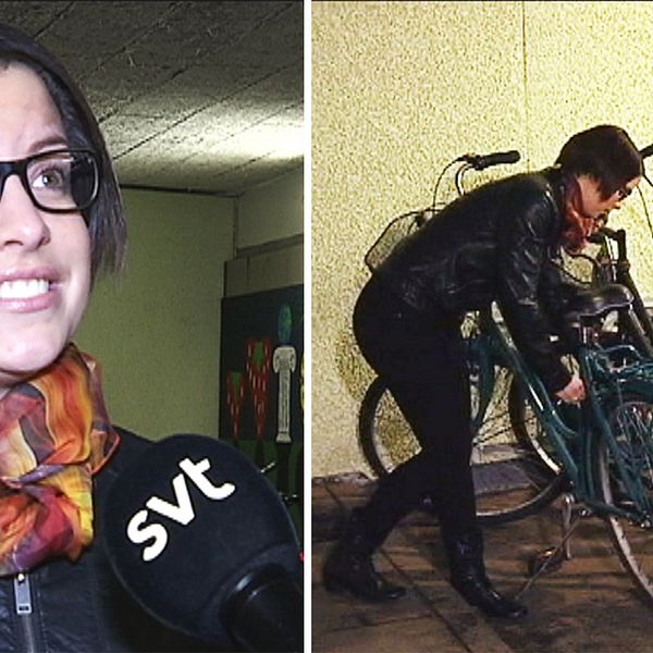 Sandra Gullicksson i Karlstad stod en natt öga mot öga med flera cykeltjuvar