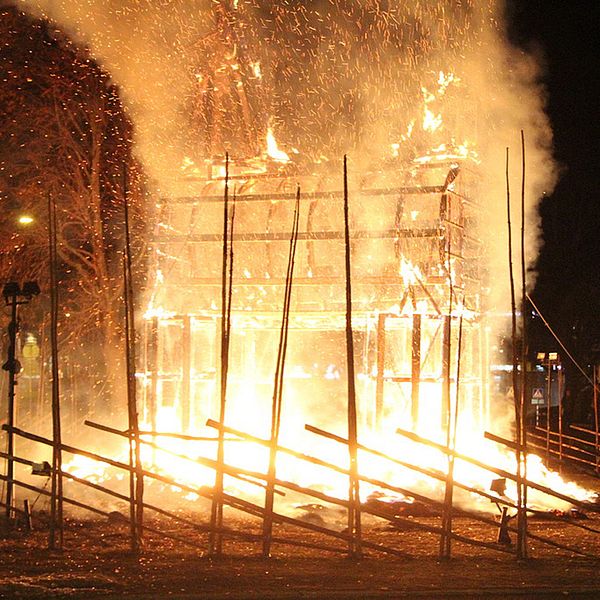 Gävlabocken i brand.