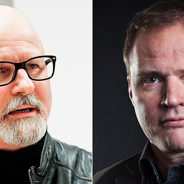 Örebropolisen Peter Springare och Björn Häger, ordförande för Publicistklubben.