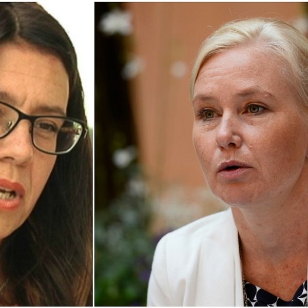 Helena Lindahl (C) och infrastrukturminister Anna Johansson (S)