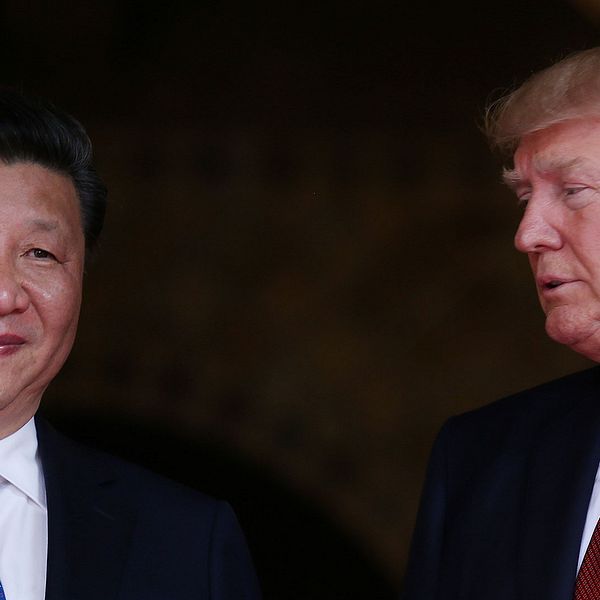 USA:s president Donald Trump tog emot Kinas president Xi Jinping i Mar-a-Lago, i Palm Beach i Florida, under torsdagen.