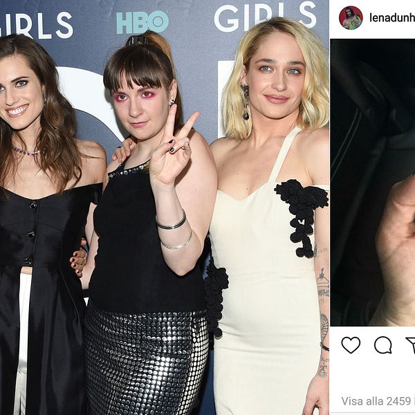 Girls-skådespelarna Zosia Mamet, Allison Williams, Lena Dunham och Jemima Kirke  samt Dunhams postning från Instagram.