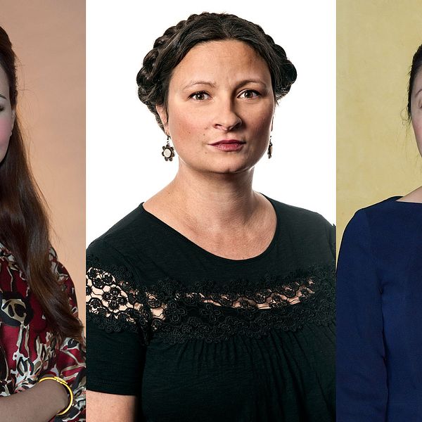 Alice Teodorescu, politisk redaktör på GP, Sanna Rayman, debattchef på Dagens Samhälle och Tove Lifvendahl, politisk chefredaktör på SvD.