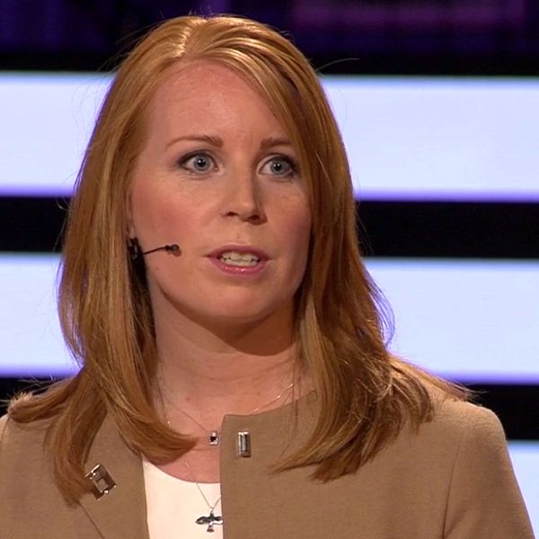 Annie Lööf (C) under partiledardebatten