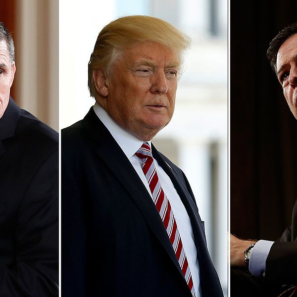Michael Flynn, Donald Trump och James Comey.