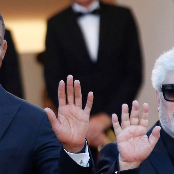Pedro Almodovar och Will Smith under invigningen av årets Cannes-festival