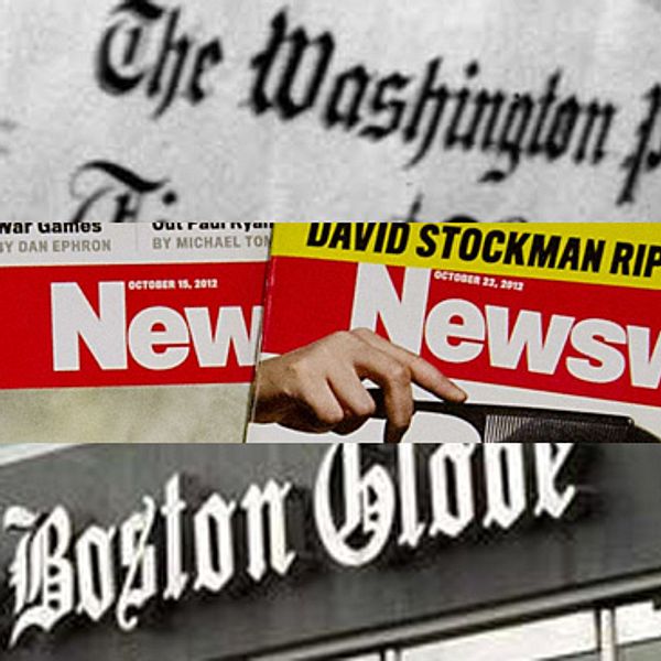 Tre legendariska tidningar har sålts på kort tid, Newsweek, The Boston Globe och Washington Post.