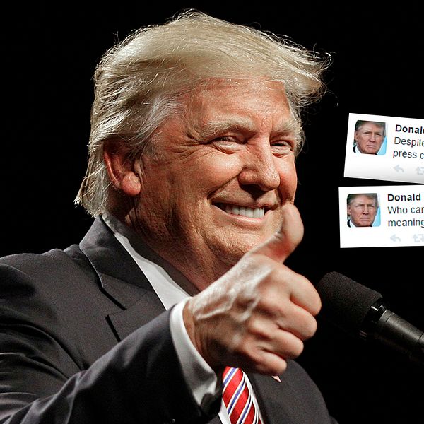 Donald Trump råkade skicka ett felstavat tweet – sex timmar senare upptäckte han det och skojade om felskrivningen.