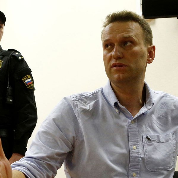 Alexej Navalnyj under rättegången den 12 juni.