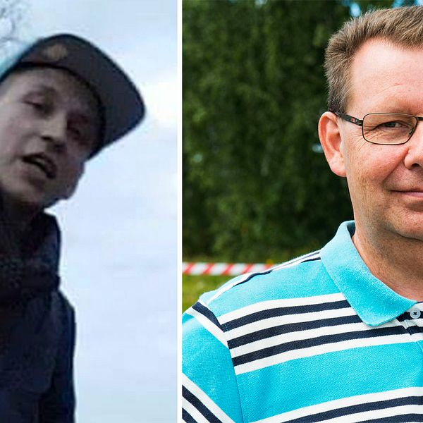 Patrik Linfeldt, som varit försvunnen i sju veckor. Till höger hans pappa Jörgen Linfeldt.
