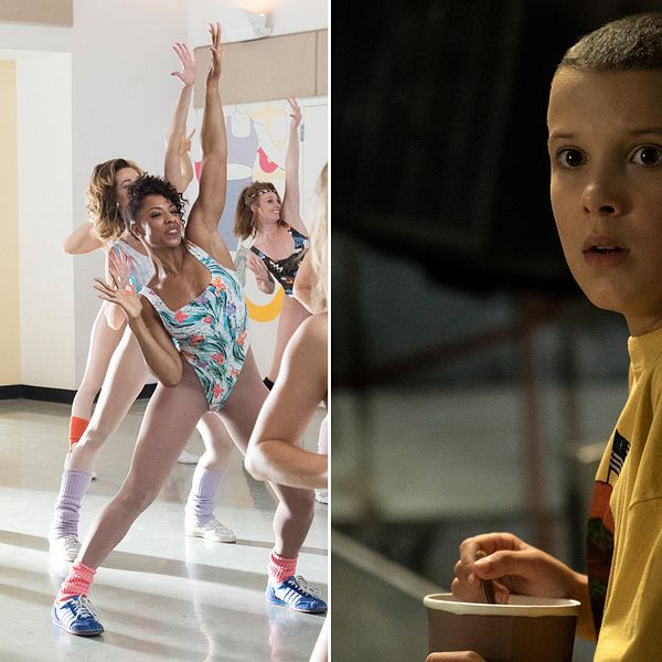 Glow och Stranger things är två serier som utspelar sig på 80-talet.