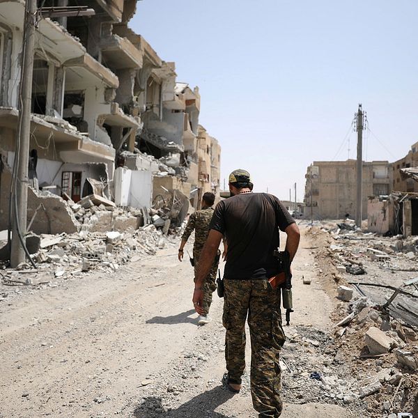 SDF-krigare i Raqqa, Syrien