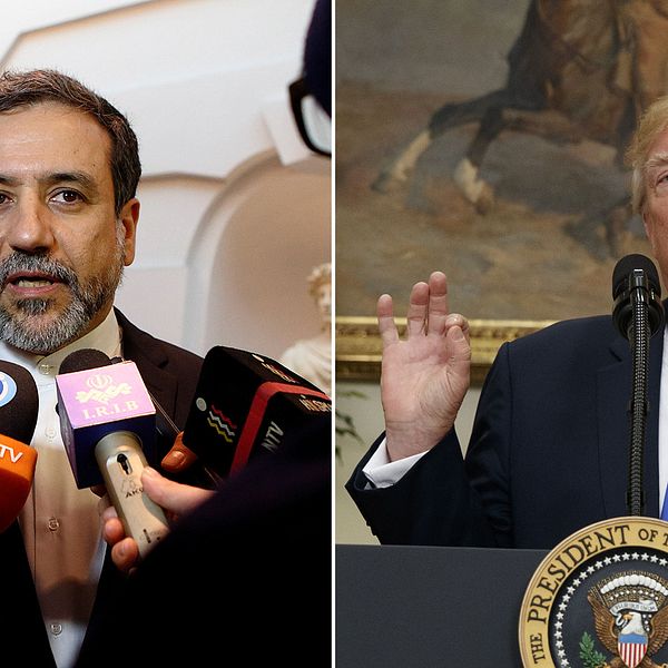 Irans vice utrikesminister Abbas Araghchi och USA:s president Donald Trump.