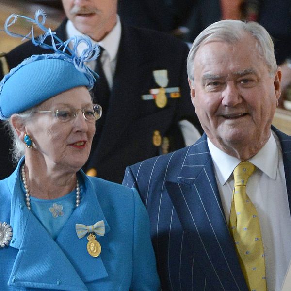 Prins Henrik tillsammans med drottning Margrethe i Stockholm 2013, för att högtidlighålla svenske kung Carl XVI Gustafs 40 år på tronen.