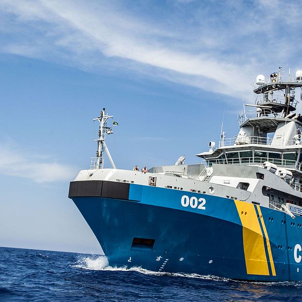 Det svenska kustbevakningsfartyget Triton har deltagit i räddningsinsatser i Medelhavet.