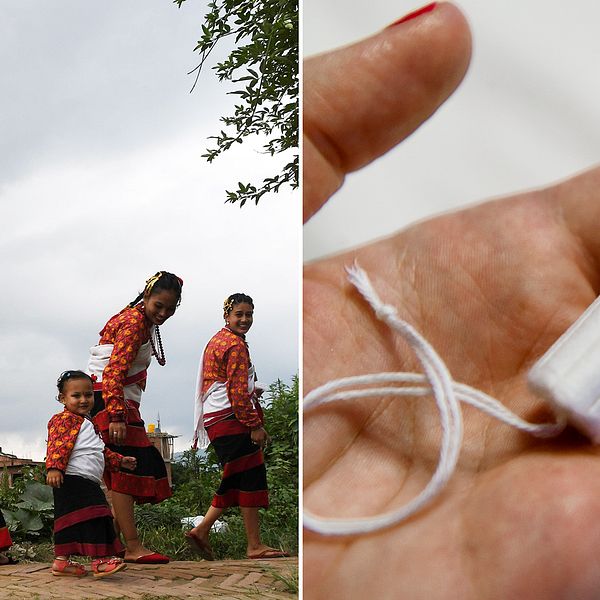 Arkivbild. Nepalesiska kvinnor på väg till en buddistisk festival i Nepal.