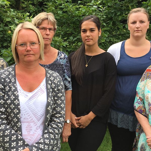 Josefine Ekvall, Tina Nilsson, Kerstin Persson, Felicia Fischlein, Jeanette Antoniusson och Vivi Löfgren jobbar på neurologi – och strokeavdelning 7 på lasarettet i Ystad.