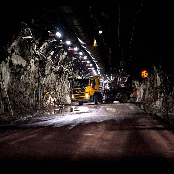Gruvgång i LKAB:s gruva i Kiruna