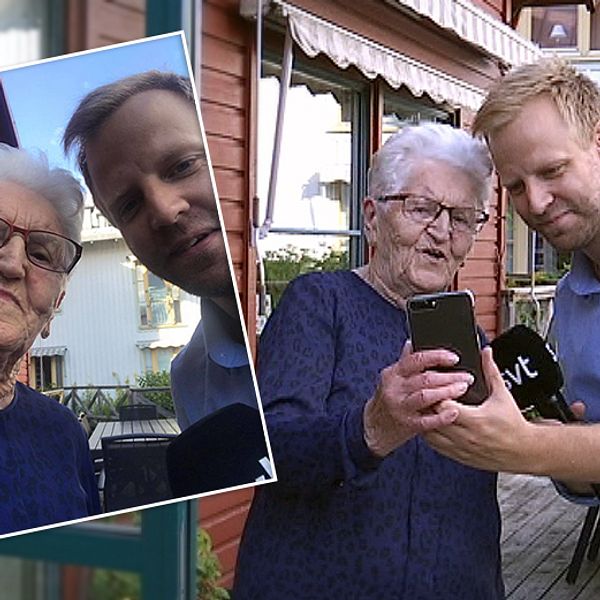 Erni Svensson på Sjölunda visar hur man tar en selfie.