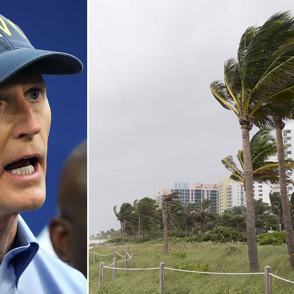Vindarna har börjat nå Miami Beach, Florida. Floridas guvernör Rick Scott skärper nu sin varning till invånarna.