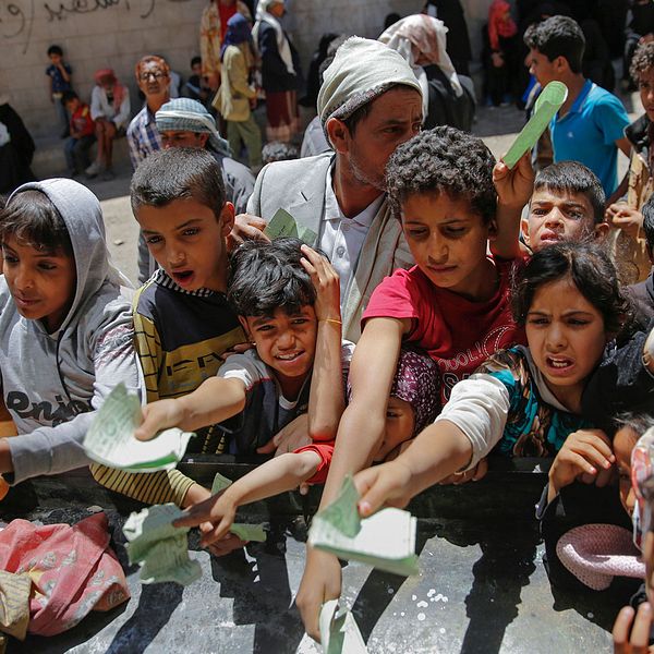 Utdelning av matransoner i Jemen