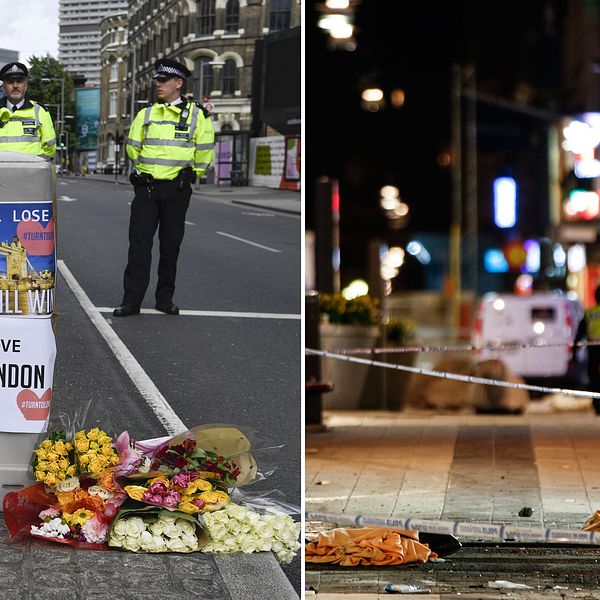 Bilder från terrordådet vid London Bridge och på Drottninggatan i Stockholm.