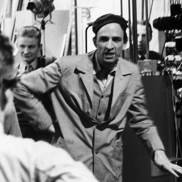 Ingmar Bergman under inspelningen av pjäsen ”Venetianskan”, 1958.