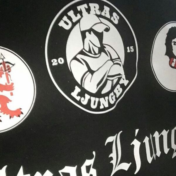 Supporterklubben Ultras Ljungbys tröja med symboler.