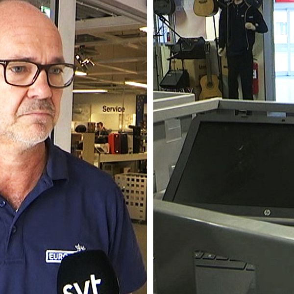 Thomas Svedlund berättar om inbrottet, som inte är det första i hans butik