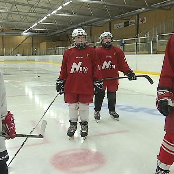Några av hockeytjejerna i Nora HC