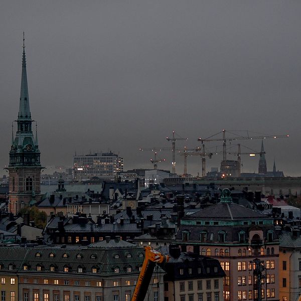Mörker över Stockholm.